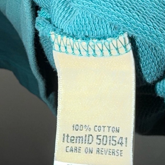 L.L. Bean Men’s Spring Teal Cotton 1/4 Button Up Pullover Sweatshirt Large - Picture 5 of 8